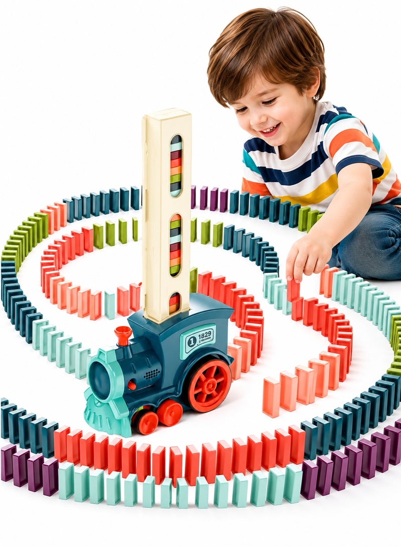 TOY GARDEN Kid's Domino Train Blocks Set- 60 Pieces, 3-8 Year Old - Image 1