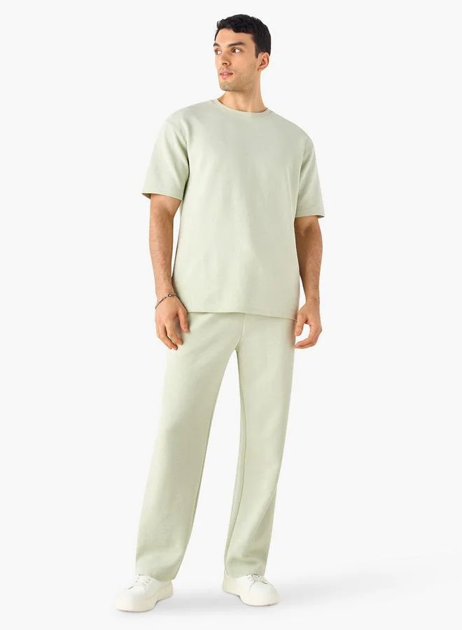 Splash FAV Relaxed Fit Textured Flexi Waist Joggers with Pockets