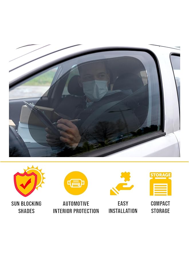 ZONETECH Zone Tech Side Window Cling On Sun Shades 2 Pack Mesh Car Pop Up Non Suction Cups Needed Sunshade Protects Kids Baby And Pets From Sun Glare And Uv Rays Perfect For Car Van Suv - Image 3