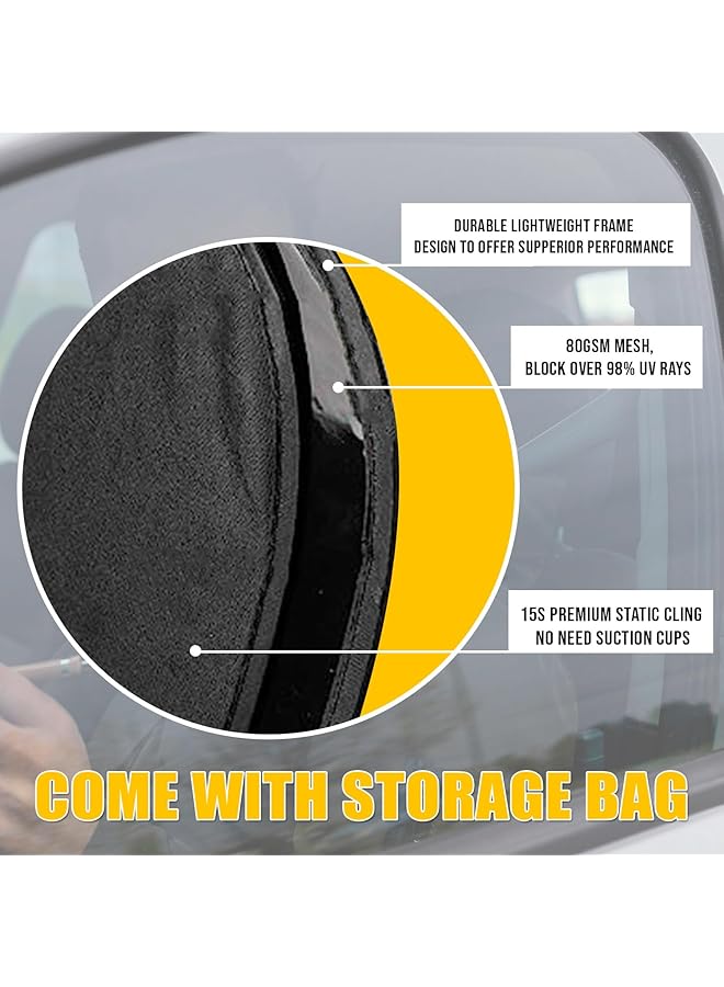 ZONETECH Zone Tech Side Window Cling On Sun Shades 2 Pack Mesh Car Pop Up Non Suction Cups Needed Sunshade Protects Kids Baby And Pets From Sun Glare And Uv Rays Perfect For Car Van Suv - Image 4