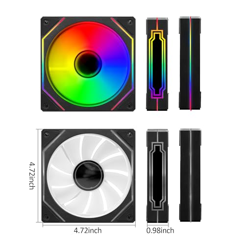 PANO-MOUNTS 120mm Infinity Mirror ARGB Addressable RGB PWM Cooling Fans 5V 3Pin with 12V 4Pin PC Computer CPU Cooler Radiator Case Fan 800-1600RPM Black 3-Pack… - Image 3