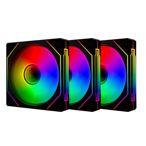 PANO-MOUNTS 120mm Infinity Mirror ARGB Addressable RGB PWM Cooling Fans 5V 3Pin with 12V 4Pin PC Computer CPU Cooler Radiator Case Fan 800-1600RPM Black 3-Pack… - Image 1