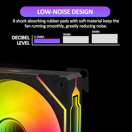 PANO-MOUNTS 120mm Infinity Mirror ARGB Addressable RGB PWM Cooling Fans 5V 3Pin with 12V 4Pin PC Computer CPU Cooler Radiator Case Fan 800-1600RPM Black 3-Pack… - Image 4