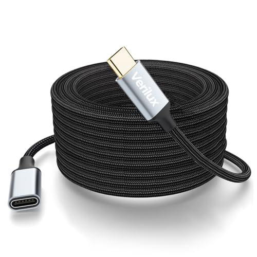 Verilux® USB C Extension Cable 5M/16.4Ft, PD 20W Type C Male to Female Support Fast Charging, Type C Cable Fast Charging Compatible for iPhone 17/17 Pro/17 Pro Max/16/15, MacBook, iPad - Image 1