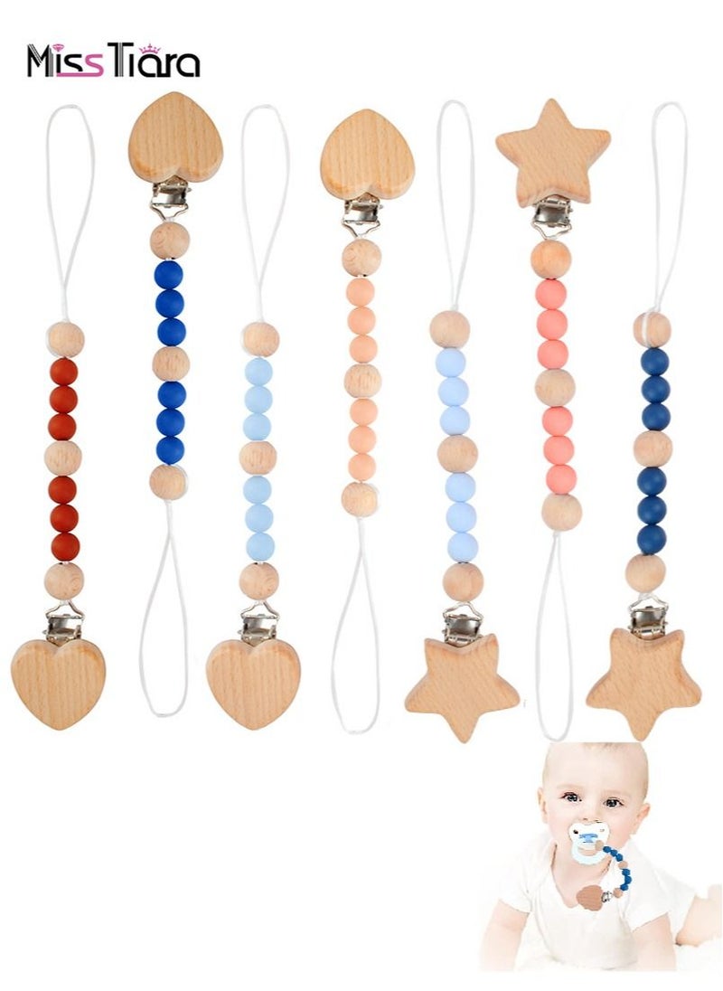 MissTiara 7 Pcs Baby Pacifier Clip Pacifier Holder Clip for Baby Boy and Girl Dummy Binky Teething Toy Strap Holder Shower Newborn Gift  - Image 1