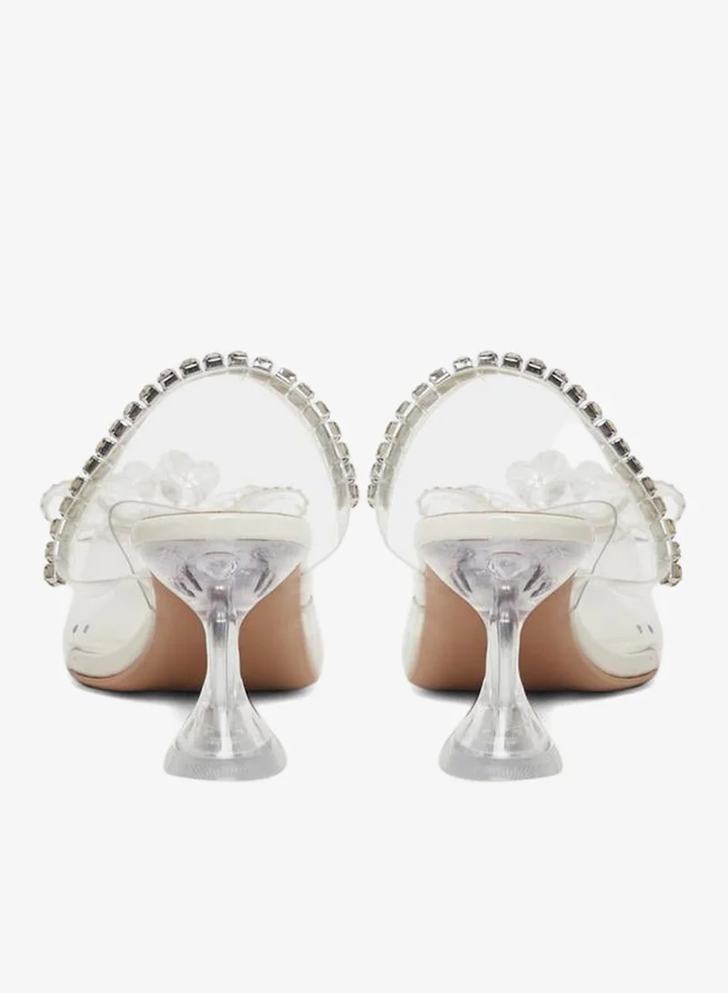 Take Two  Bow Detail Transparent Block Heel Sandals for Women | Best Price UAE