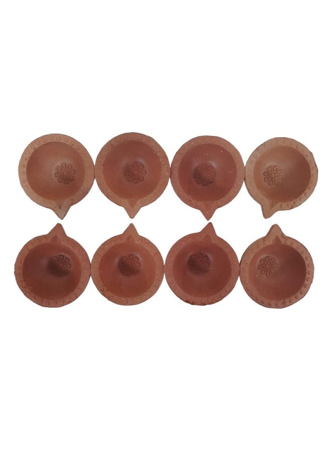 Madhoor - Assorted Mitti Diya Set of 8 Pcs - Image 1