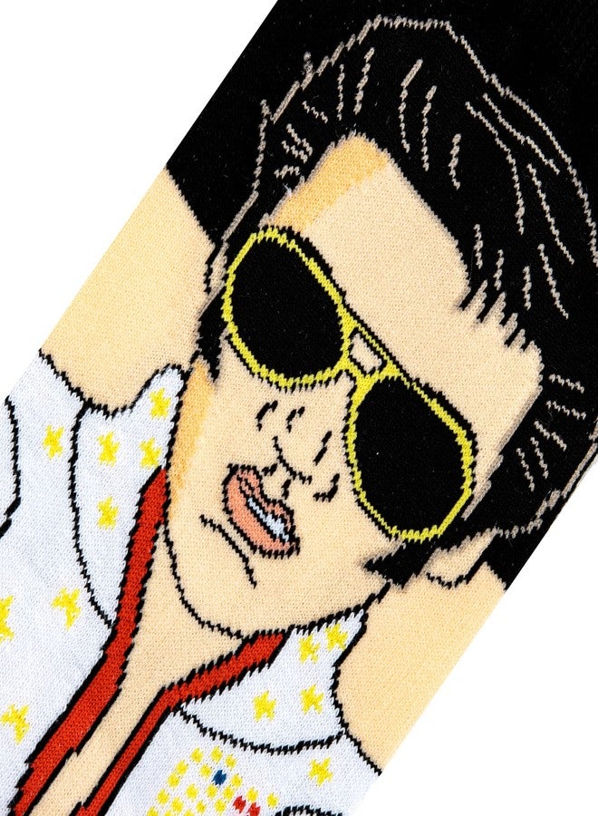 Odd Sox جوارب أود سوكس - تصميم بذلة إلفيس بريسلي بنسر - جوارب دائرية مميزة - مقاس كبير - مزيج قطني ناعم - هدية أيقونية من أسطورة الموسيقى للرجال والنساء - Image 4