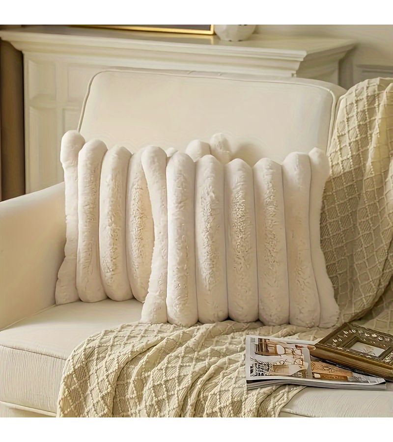 Green Faux Fur Throw Pillow For Bedroom Sofa Living Room Decoration - Image 4