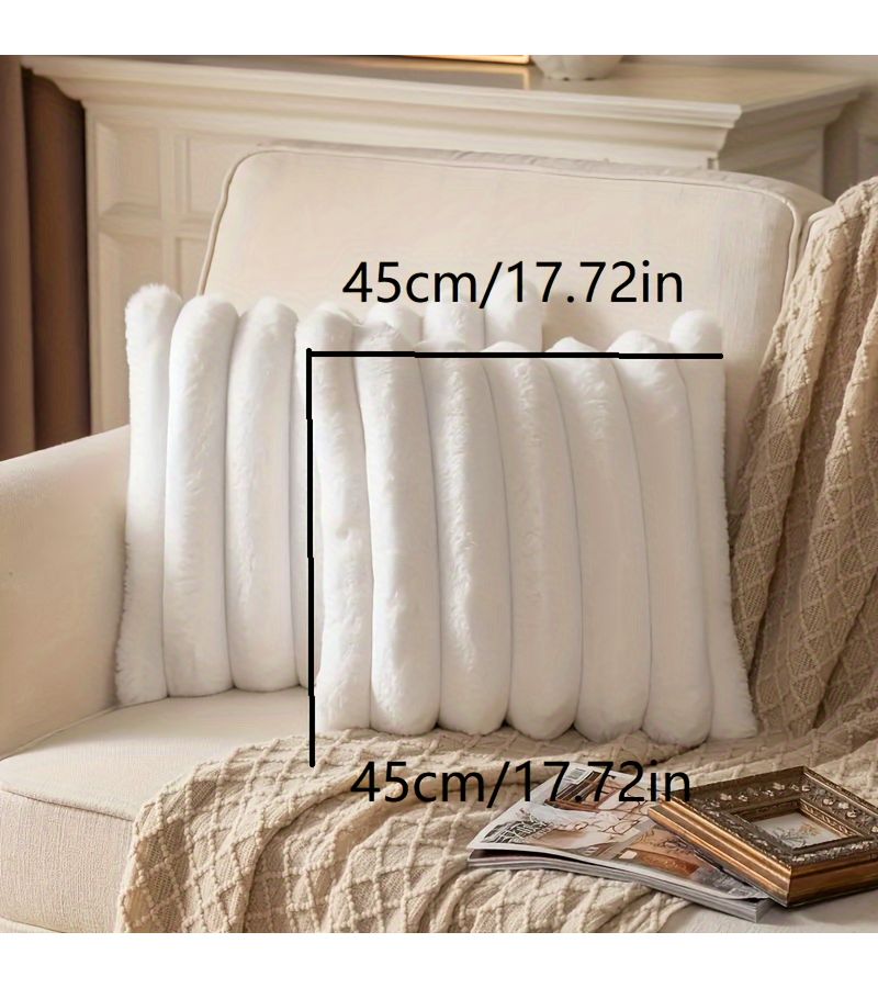 Green Faux Fur Throw Pillow For Bedroom Sofa Living Room Decoration - Image 3