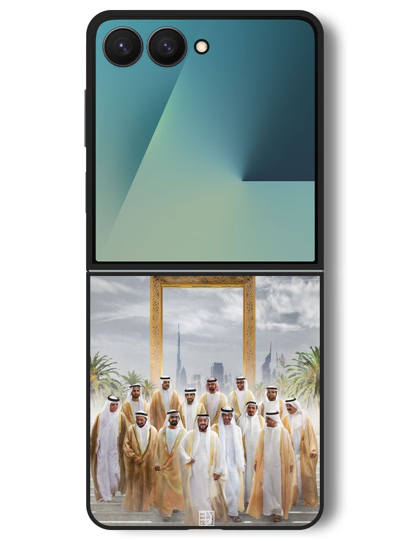 Theodor Case Compatible with Samsung Galaxy Z Flip 7 - 6.9 Inch Protection Shockproof Bumper Cover Dubai Rulers - Image 1