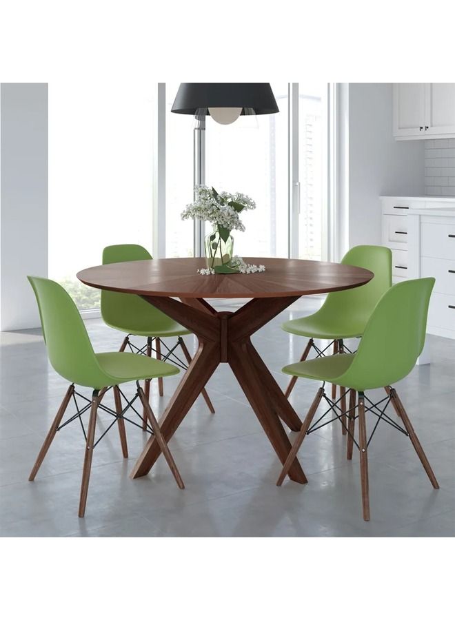 Taimi 6-Piece Office Chair with Wood Legs Green 70x40x40cm  - Image 2