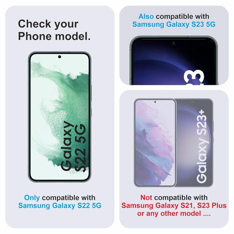 Skyddshield Military-Grade Gorilla Tempered Glass For Samsung Galaxy S22 and Galaxy S23 (6.1 Inch) With Installation Kit | Edge to Edge Coverage | Black - Image 2