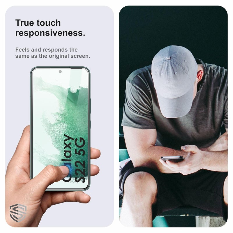 Skyddshield Military-Grade Gorilla Tempered Glass For Samsung Galaxy S22 and Galaxy S23 (6.1 Inch) With Installation Kit | Edge to Edge Coverage | Black - Image 4