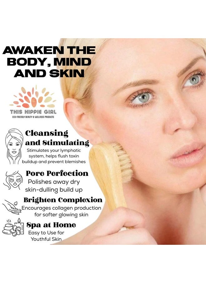 Boho Aromatic This Hippie Girl Facial Dry Brush, Dry Facial Brush, Facial Exfoliating Brush, Scrubber Natural Bristle for Face Massage, Face Circulation, Face Exfoliator, Facecare Tool  - Image 2