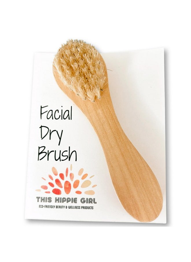 Boho Aromatic This Hippie Girl Facial Dry Brush, Dry Facial Brush, Facial Exfoliating Brush, Scrubber Natural Bristle for Face Massage, Face Circulation, Face Exfoliator, Facecare Tool  - Image 1