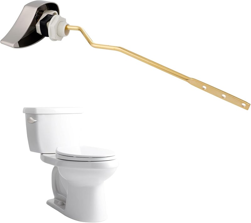 Hibbent Metal Toilet Handle Replacement, Compatible with TOTO THU068#CP Trip Lvr for St743S, Brass Handle Trip Lever, Side Mount Toilet Tank Flush Lever, Brushed Nickel - Image 1