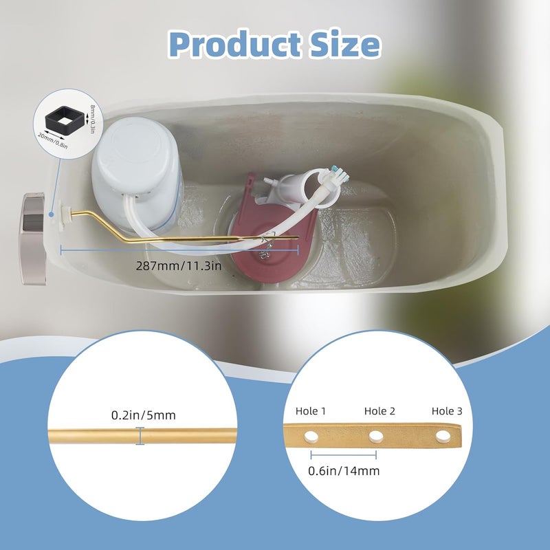 Hibbent Metal Toilet Handle Replacement, Compatible with TOTO THU068#CP Trip Lvr for St743S, Brass Handle Trip Lever, Side Mount Toilet Tank Flush Lever, Brushed Nickel - Image 4