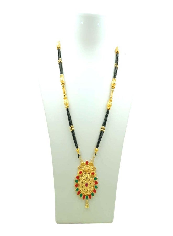Swaroop Designer Mangalsutra For Women Stylish New Gold Plated Mangalsutra Long Size Heavy Design Long Black Bead Chain 60 - Image 2