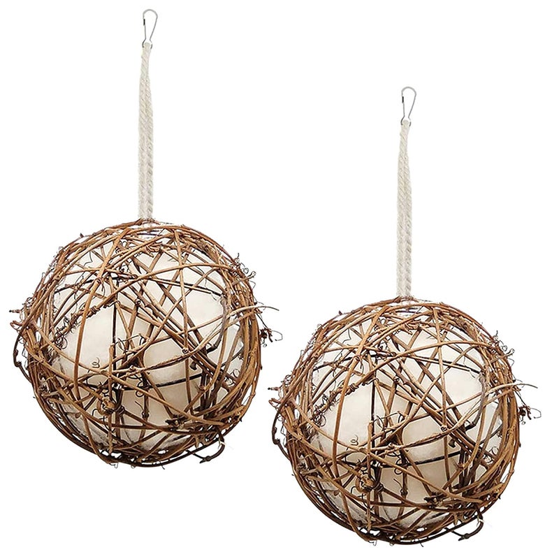 Gute Globe Hummingbird Nesters, Hummingbird Nesting Houses Set of 2, Bird Nesting Materials Holder, Refillable Balls Bird Nesting Station for Outdoor Wild Birds Wrens Finches Parrot (Small) - Image 1