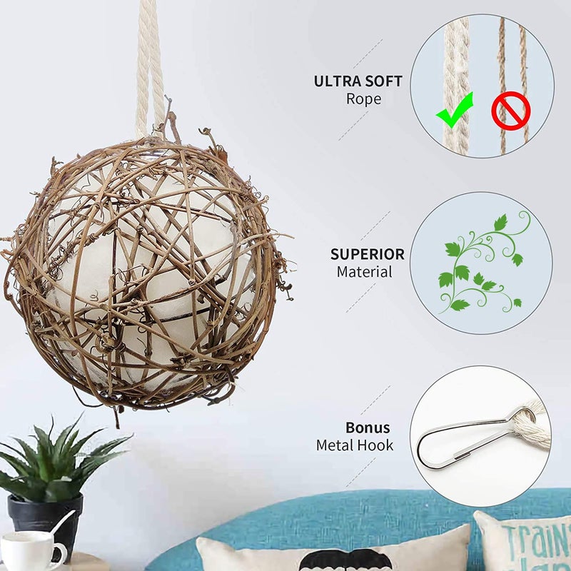 Gute Globe Hummingbird Nesters, Hummingbird Nesting Houses Set of 2, Bird Nesting Materials Holder, Refillable Balls Bird Nesting Station for Outdoor Wild Birds Wrens Finches Parrot (Small) - Image 3