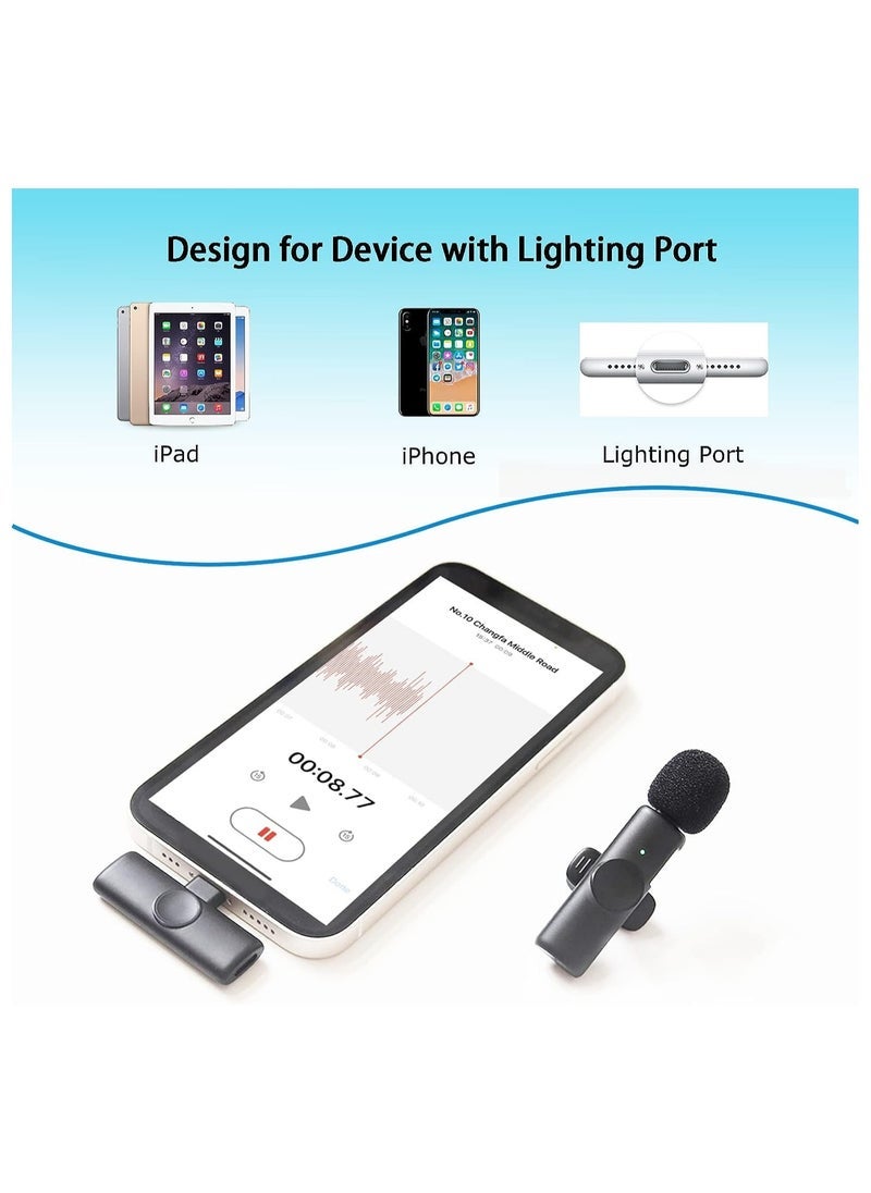 Gravity Wireless Lavalier Microphone for iPhone/iPad, Mini Plug-Play Wireless Lapel Mic for Recording TikTok YouTube Live, Noise Reduction/Monitor Sound/Reverberation Microphone - Image 2