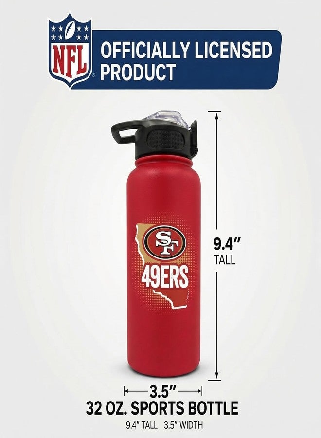 Proformance Home NFL San Francisco 49ers ProPress Gradient Home State 32oz Stainless Steel Water Bottle, Press Top Lid - Image 2