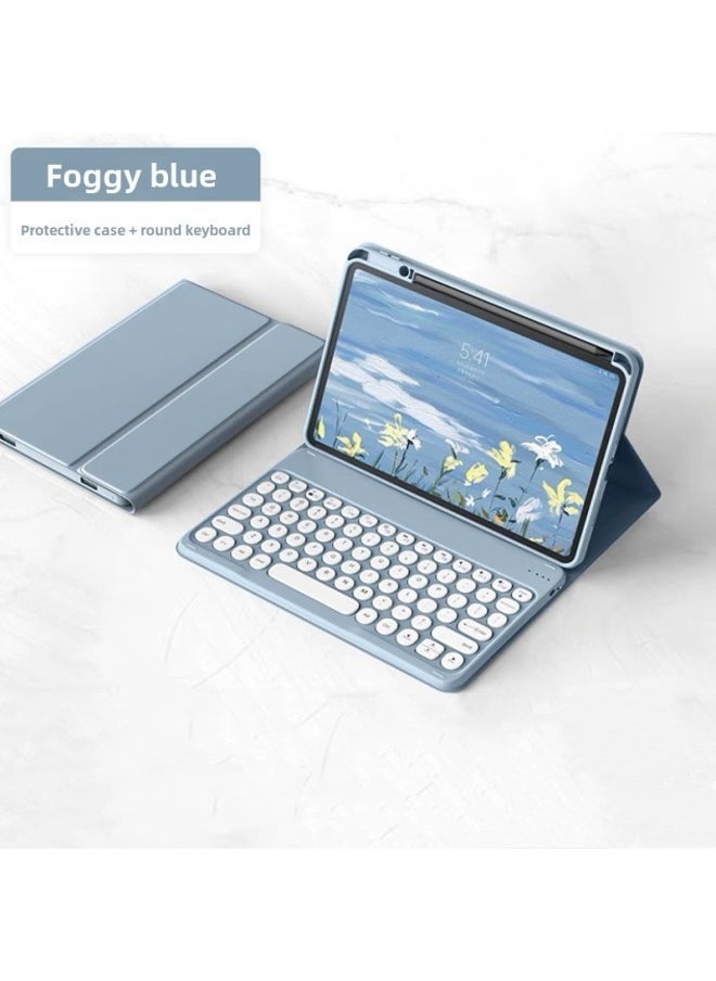 Generic For 2024 Huawei MatepadSE11 Inch Flat Panel Bluetooth Keyboard Protective Case Air Pen Slot Magnetic Suction Leather Case-Color:Mist Blue-Round Key Cap Keyboard-Product Type:Huawei Matepad Pro11 Inch 2022 Version  - Image 1