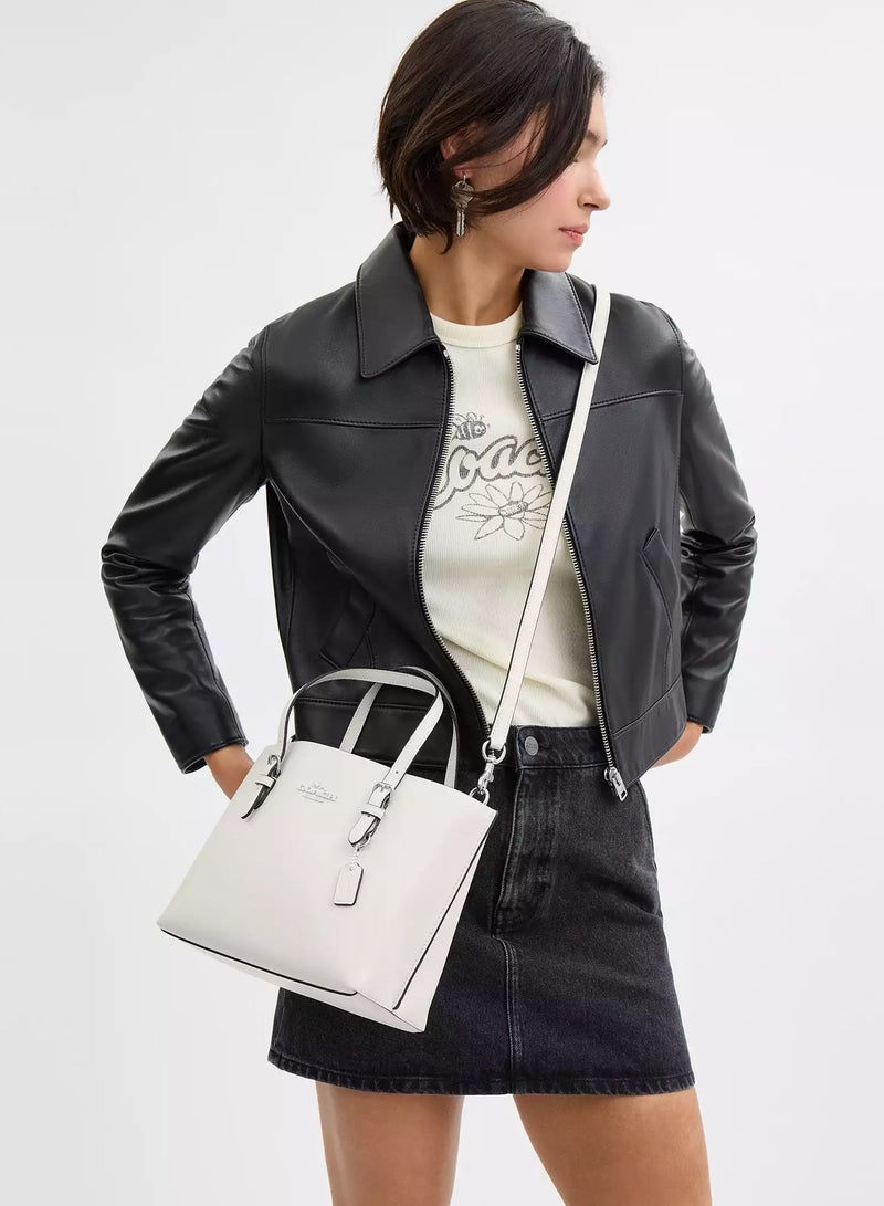 كوتش اوت ليت حقيبة يد Coach Mollie 25، حقيبة كتف نسائية، حقيبة يد نسائية، حقيبة توت نسائية، حقيبة كروس نسائية، حقيبة سفر نسائية، 25 سم - بيضاء - Image 3