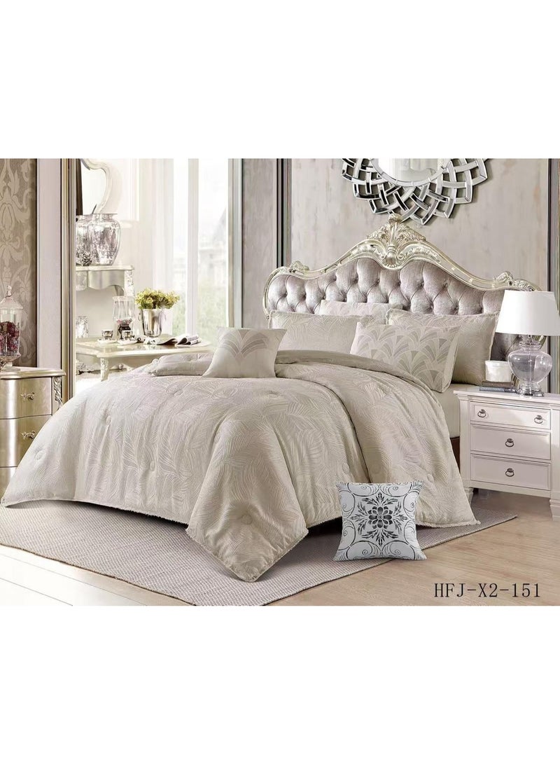 King Size Duvet Set, 6 Piece, Embroidered Design, Duvet 220x240 cm, Fitted Sheet 200x200 cm, Pillow Covers 50x75 cm