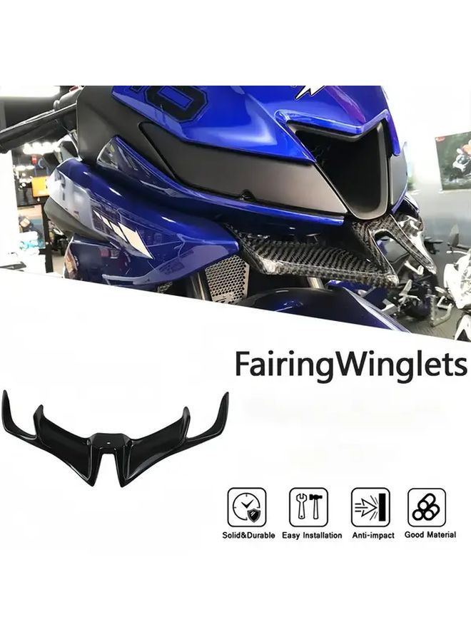 Carbon Fiber Color Motorcycle Front Wing Spoiler Aerodynamic Airfoil Winglet Lower Protection Guard - Image 1