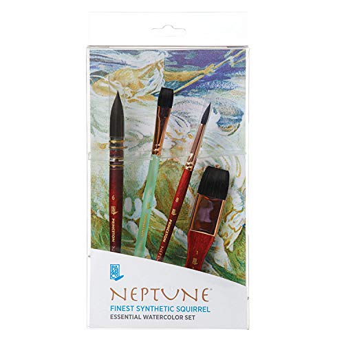 Princeton Neptune Watercolor Brush Set, Synthetic, 4 Piece, 1 Count - Image 1