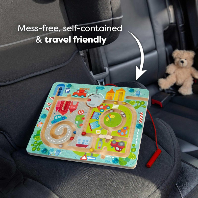 HABA Busy Board for Toddlers 2-4: Town Magnetic Maze Puzzle Game - Toddler Travel Toys for Preschoolers - Image 4