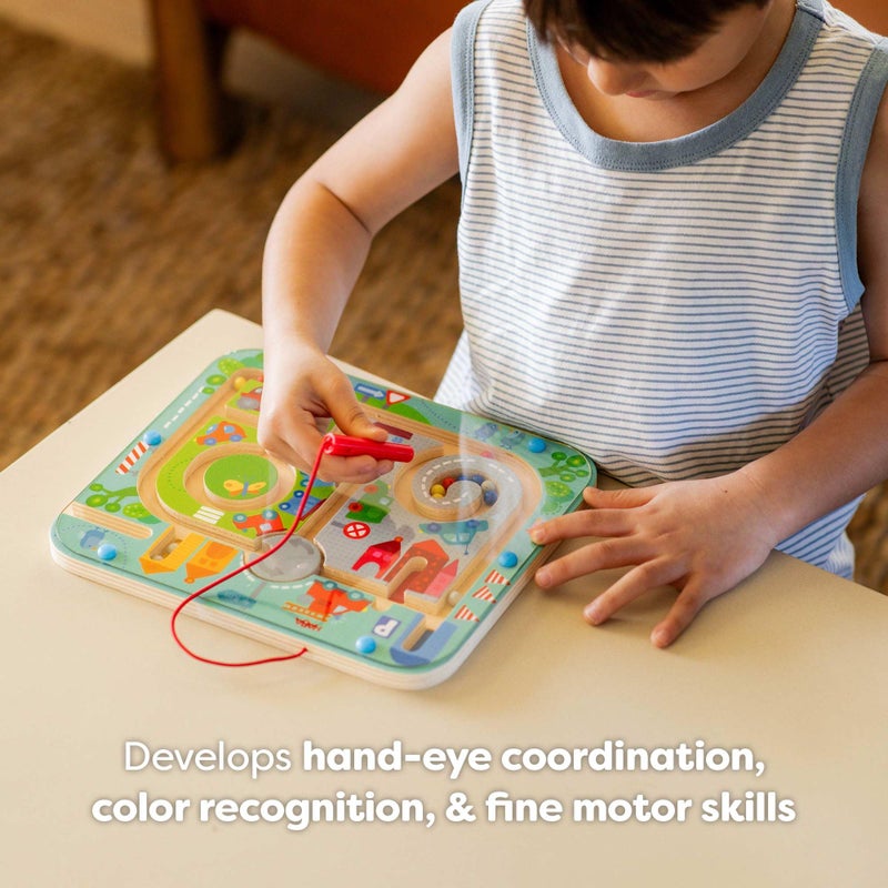 HABA Busy Board for Toddlers 2-4: Town Magnetic Maze Puzzle Game - Toddler Travel Toys for Preschoolers - Image 2
