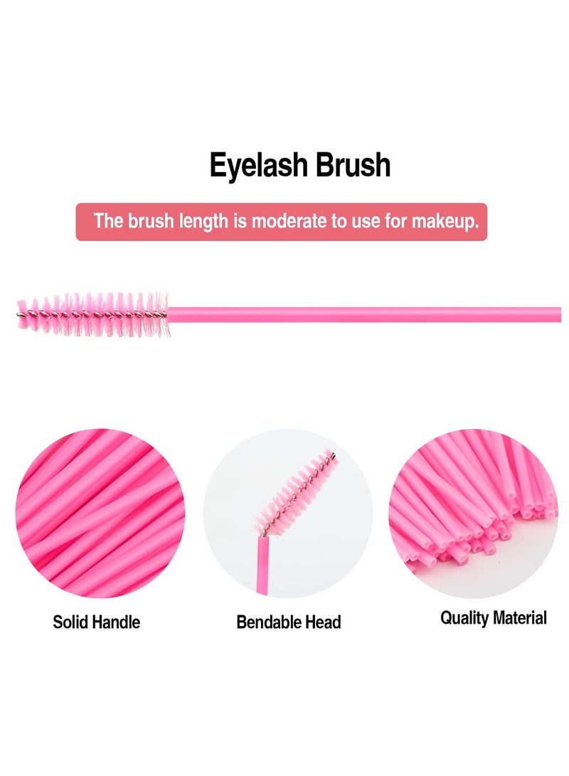 KHAJUL 50 Pieces Disposable Eyelash Brushes, Mascara Wands Eye Lash Eyebrow Extensions Brush, Applicator Cosmetic Makeup Brush Tool, For Eyebrows and Eyelashes Pink - Image 3