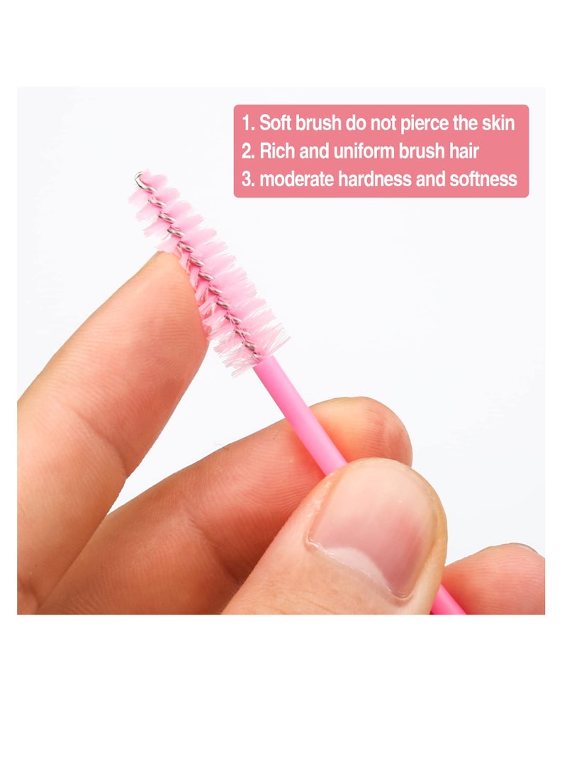 KHAJUL 50 Pieces Disposable Eyelash Brushes, Mascara Wands Eye Lash Eyebrow Extensions Brush, Applicator Cosmetic Makeup Brush Tool, For Eyebrows and Eyelashes Pink - Image 5