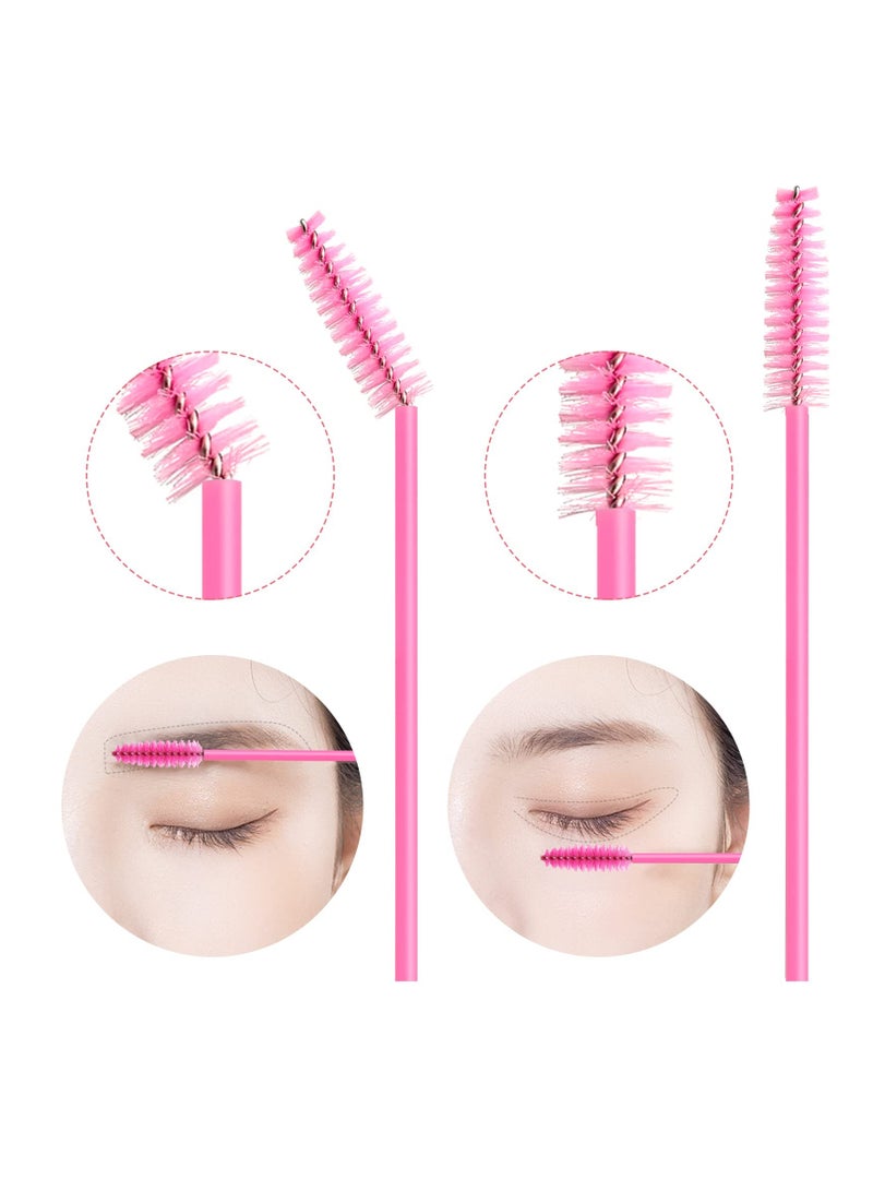 KHAJUL 50 Pieces Disposable Eyelash Brushes, Mascara Wands Eye Lash Eyebrow Extensions Brush, Applicator Cosmetic Makeup Brush Tool, For Eyebrows and Eyelashes Pink - Image 4