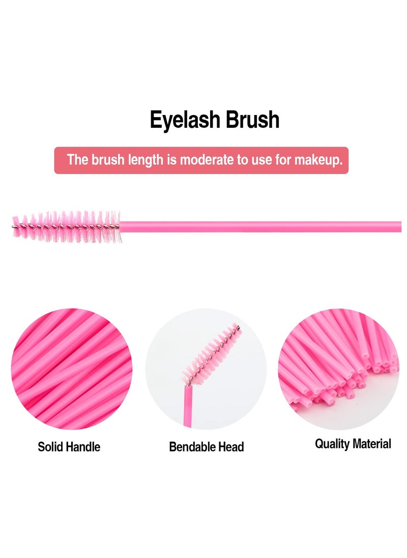 KHAJUL 50 Pieces Disposable Eyelash Brushes, Mascara Wands Eye Lash Eyebrow Extensions Brush, Applicator Cosmetic Makeup Brush Tool, For Eyebrows and Eyelashes Pink  - Image 3