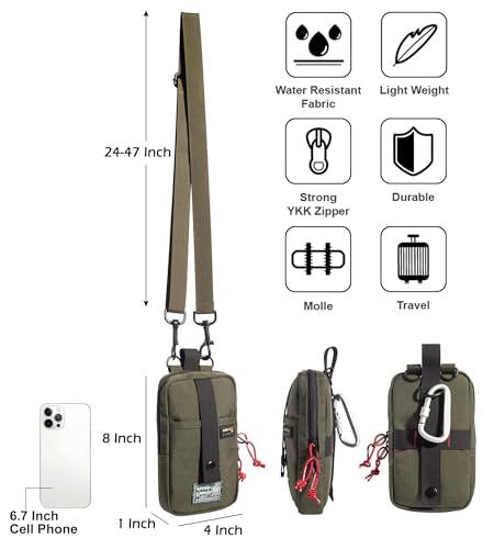 RE ROUGH ENOUGH Rough Enough Man Purse Cell Phone Small Crossbody Bag for Men Shoulder Sling Tactical Pouch - Image 5