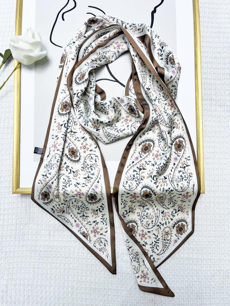 Julunar Hair Scarf for Women Silky Long Neck Head Scarves Purse Bag Scarfs for Handbag Satin Headscarf - Image 4