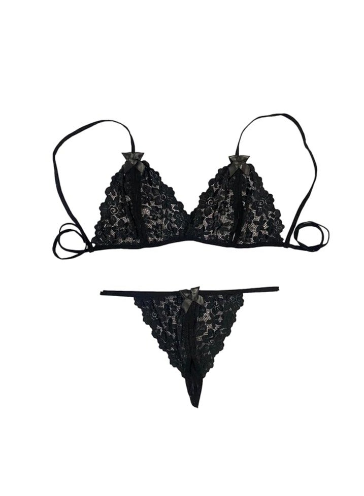 Accessorize Kingdom Accessorize Kingdom Women's Satin Robe and Lace Lingerie Set Combo  - Image 3