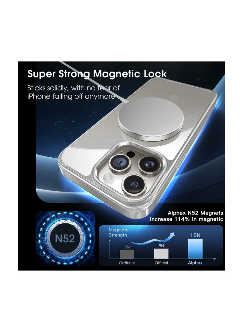 Titanium Series Magsafe Wireless Charging Case Cover For Apple iPhone 15 Pro Max 2023 Silver