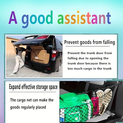 Leezhen Car Rear Cargo Net, Adjustable Elastic Storage Organizer Net, Trunk Cargo Storage Net Compatible with 2018 2019 2020 2021 2022 2023 2024 2025 Impreza and Crosstrek - Image 4