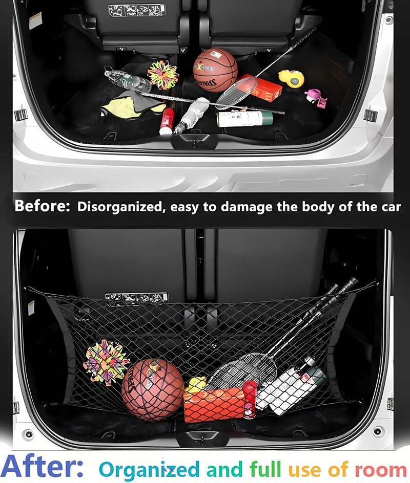 Leezhen Car Rear Cargo Net, Adjustable Elastic Storage Organizer Net, Trunk Cargo Storage Net Compatible with 2018 2019 2020 2021 2022 2023 2024 2025 Impreza and Crosstrek - Image 5