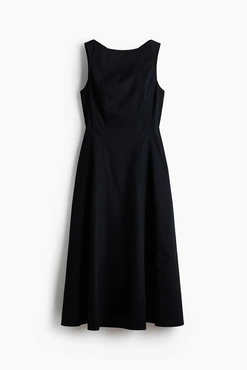 Cut-out twill dress