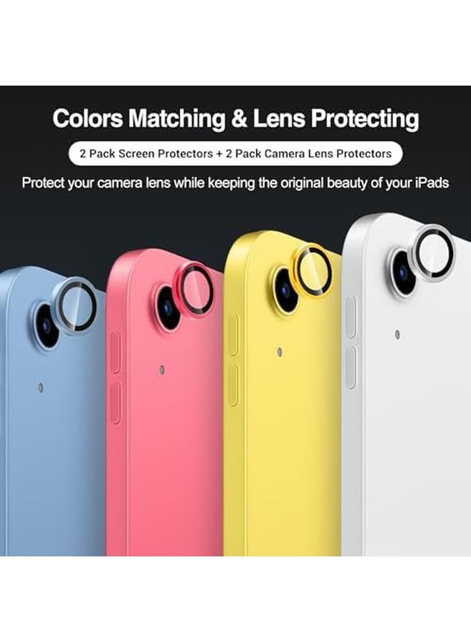 Procases 2 Pack Screen Protector For Ipad 10Th Generation Plus 2 Pack Camera Lens Protector Matching Ipad Colors Tempered Glass Film For Ipad 10 10.9 2022 Silver - Image 2