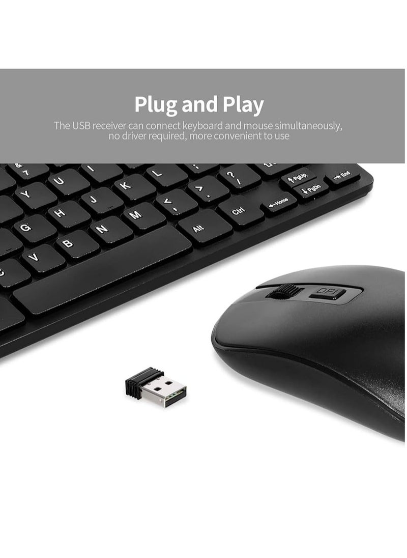 فوريف - FV-KM901 مجموعة لاسلكية صغيرة (AR / ENG) لوحة مفاتيح وماوس نحيف (مستقبل مشاركة USB) - اتصالات لاسلكية 8 متر بسرعة 2.4 جيجا هرتز - لوحة مفاتيح للأعمال باللغة العربية / الإنجليزية 78 مفتاح، ماوس بصري 1200 نقطة في البوصة - التوصيل والتشغيل - (2 × بطارية AAA) - Image 1