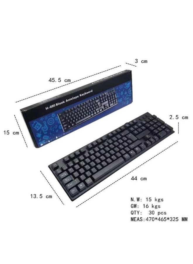BURAQ 108 Keys Computer USB Wired Keyboard, Cable Length: 1.5m(Arabic Single)  - Image 3