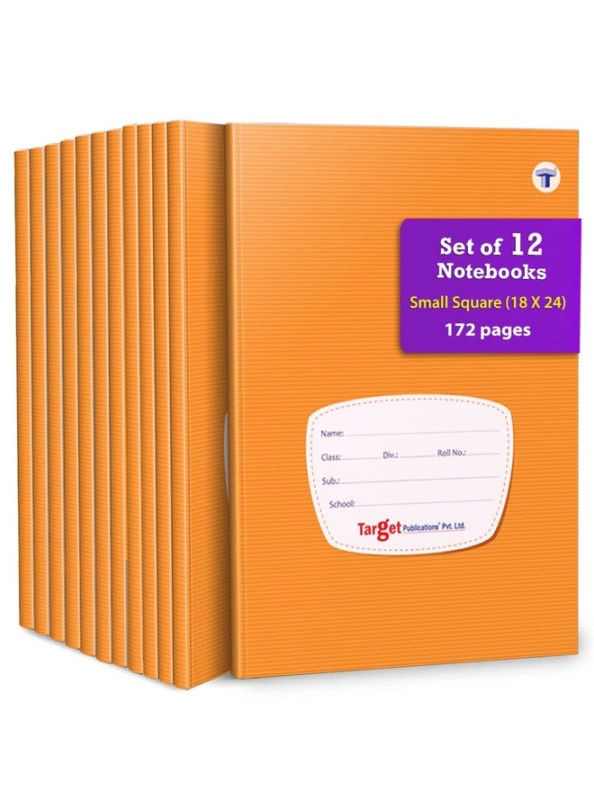 TARGET PUBLICATIONS Small Square Box Notebooks for Kids | 172 Ruled Pages | Soft Bound Cover | Maths Practice Books | 18 cm x 24 cm Approx | Set of 12 | GSM 58 - Image 1