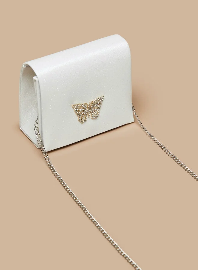 Flora Bella By Shoexpress Girls Butterfly Embellished Accent Crossbody Bag